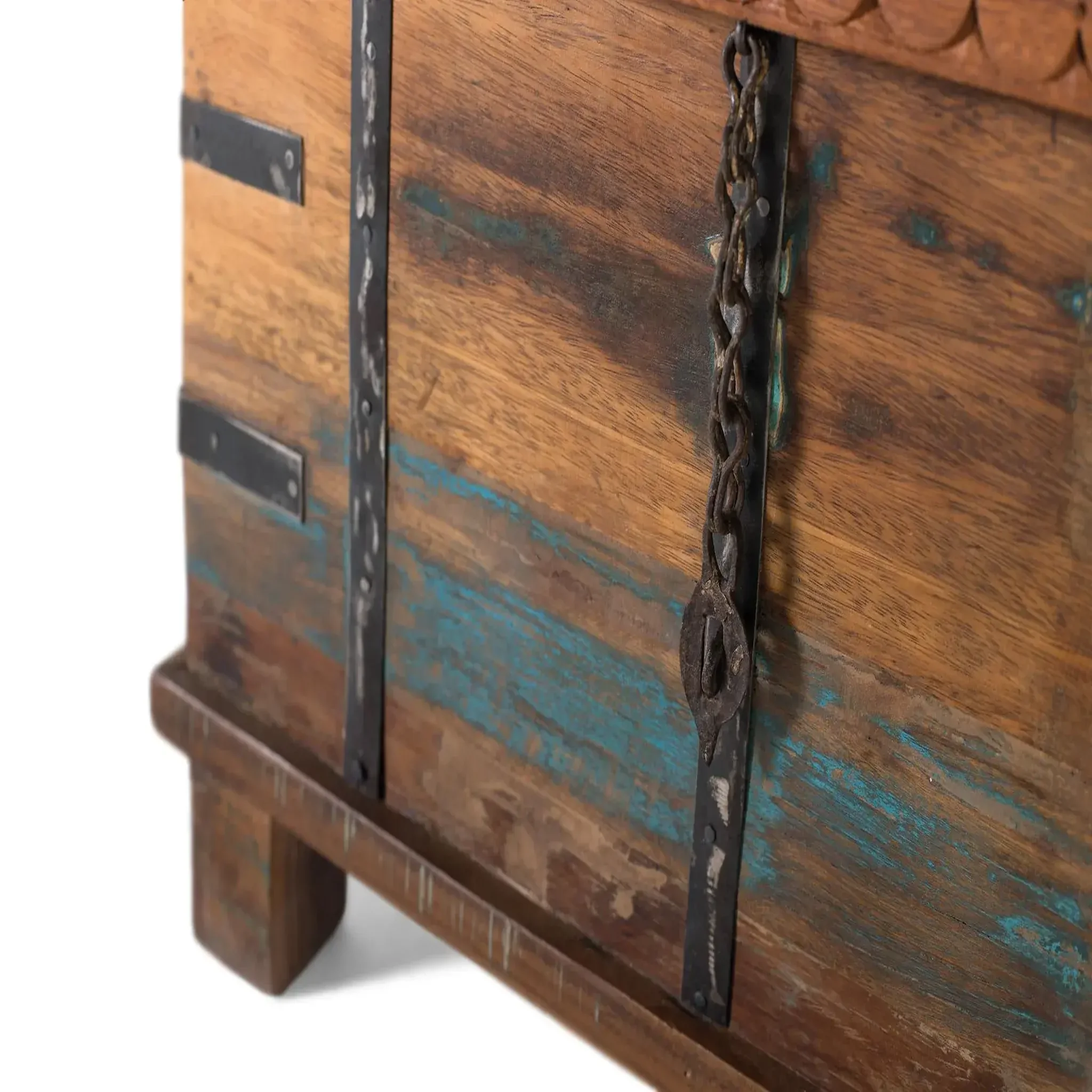 Voir la diapositive 4 : GINER Y COLOMER SL Coffre en bois recyclé 74 cm style artisanal vintage