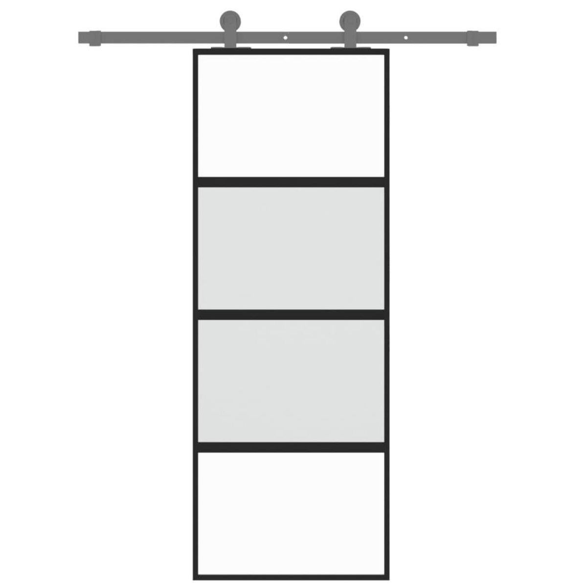 VIDAXL Porte coulissante noir 76x205 cm verre trempe aluminium