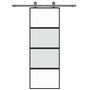 Voir la diapositive 3 : VIDAXL Porte coulissante noir 76x205 cm verre trempe aluminium