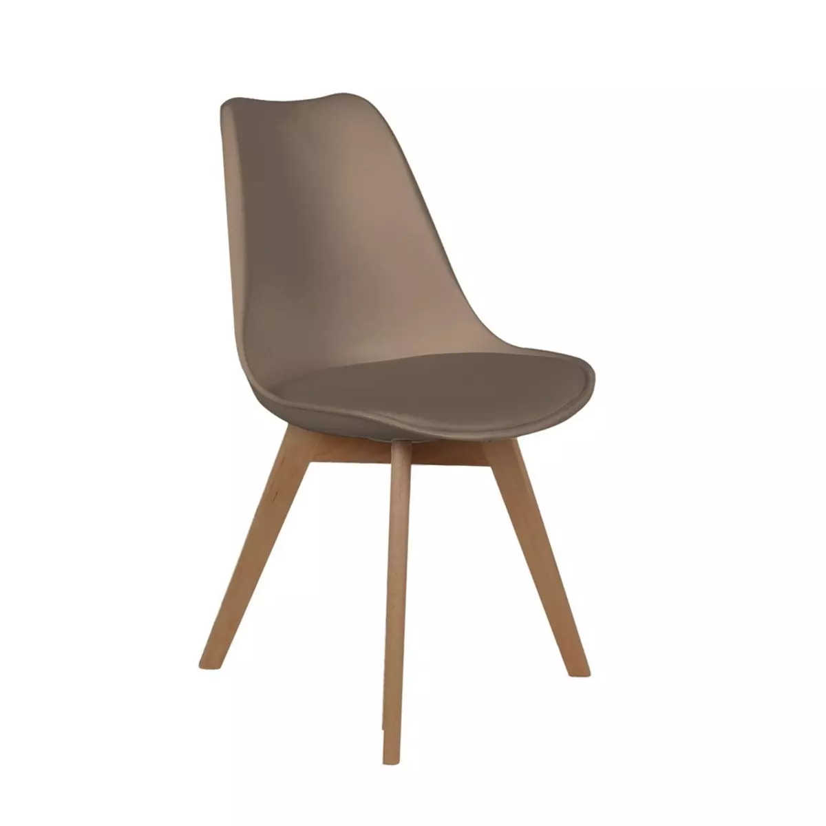 CMP Chaise scandinave coque avec coussin taupe