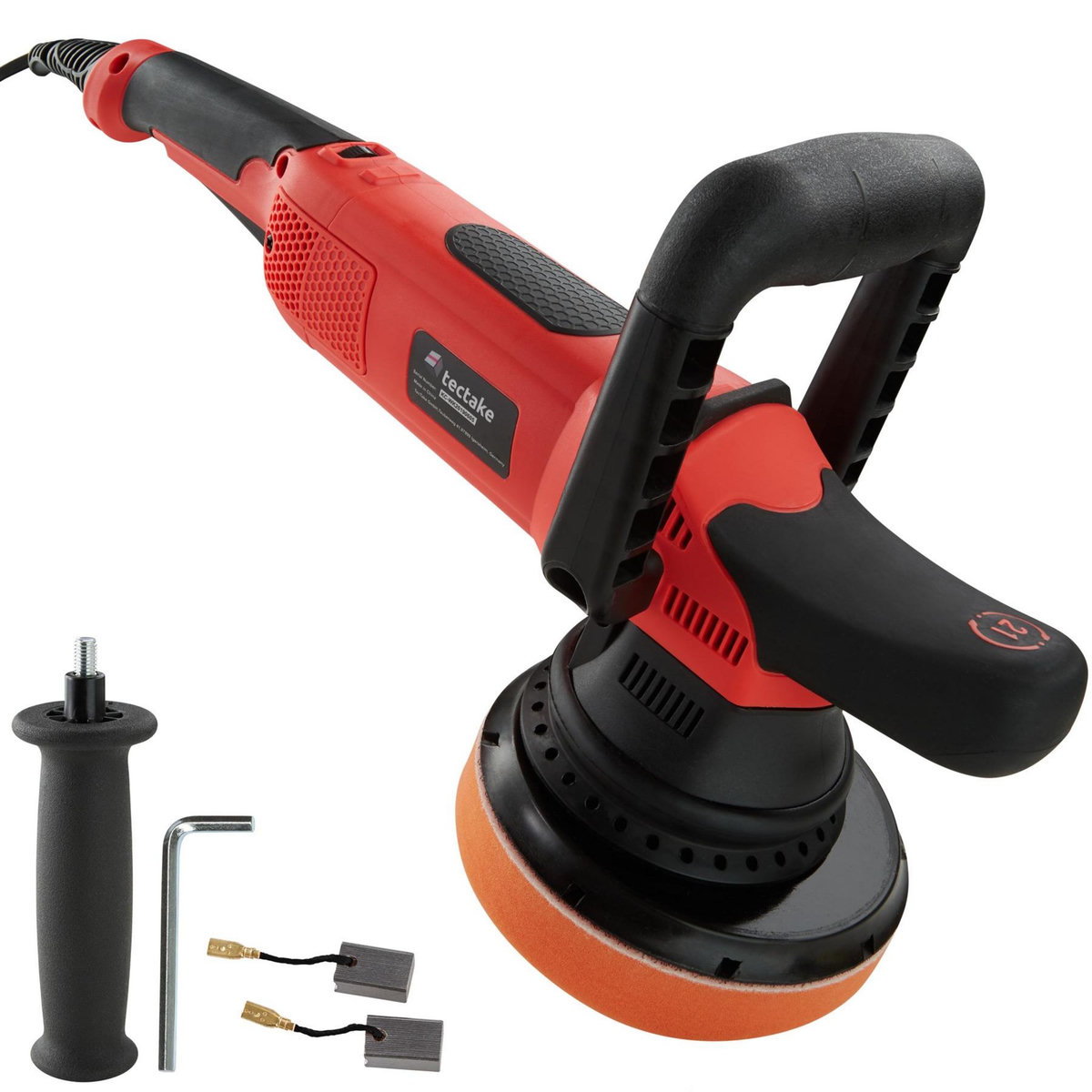 tectake Lustreuse Polisseuse Rotative avec accessoires 810 W noir/rouge