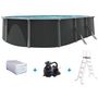 Voir la diapositive 2 : trigano Piscine ovale hors sol en acier grs anthracite VARUNA 6,30x3,90m
