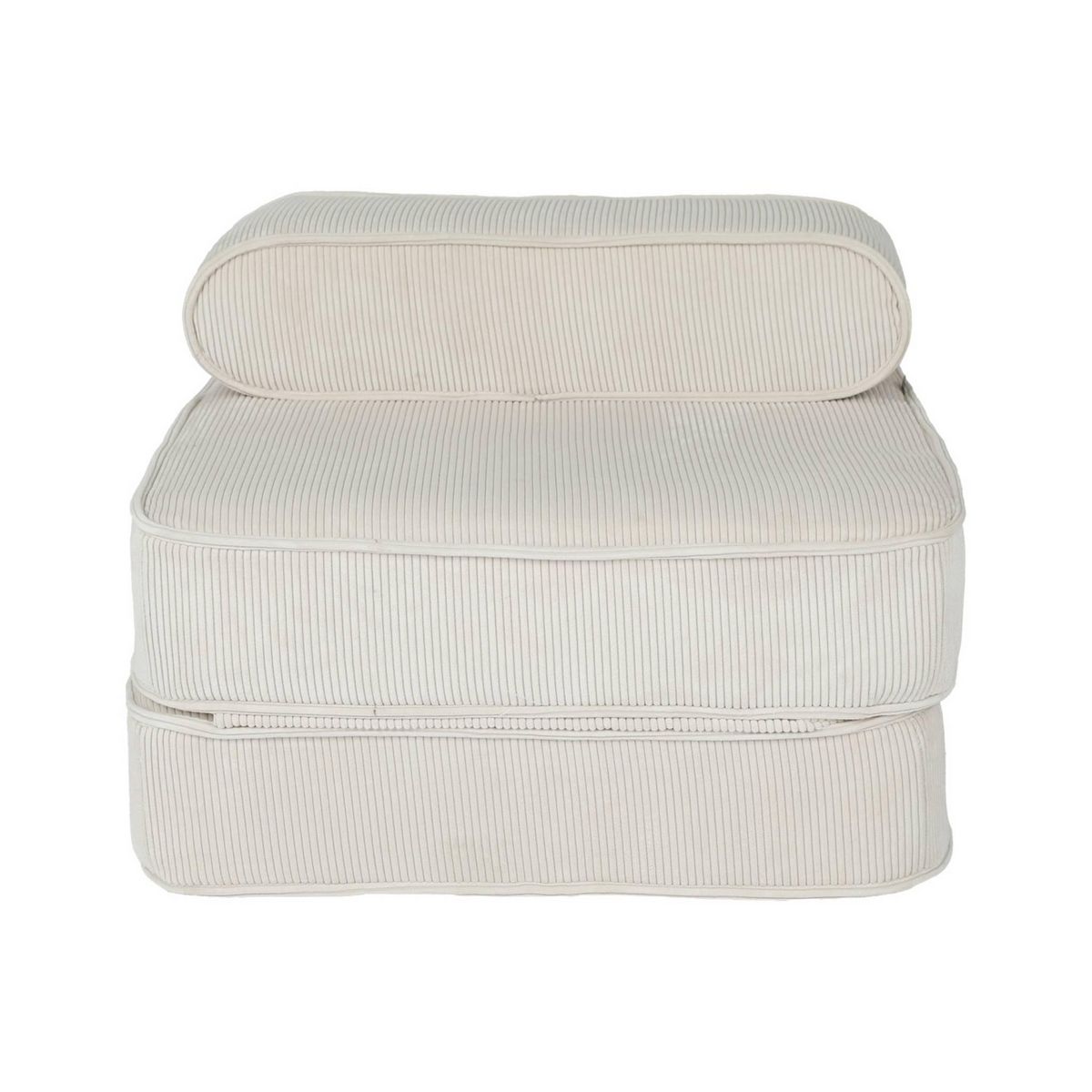 SWEEEK Fauteuil enfant en velours côtelé dépliable. couleur crème. L 66 x P 62 x H 43.5 cm