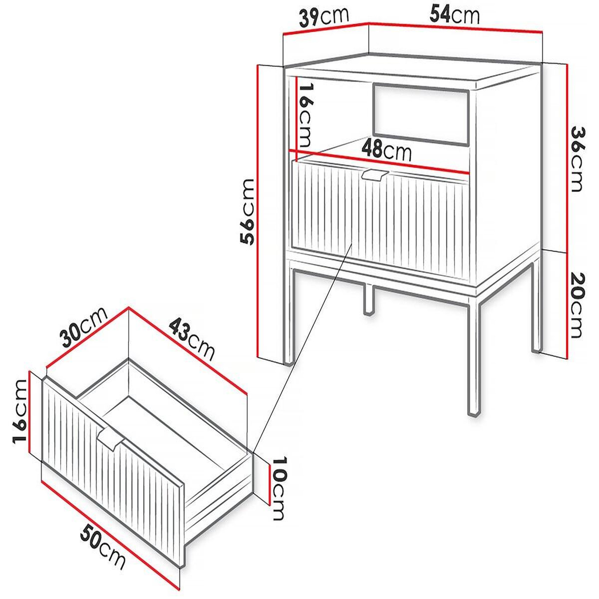 Voir la diapositive 4 : Habitat et Jardin Table de chevet en bois  tunis  - blanche