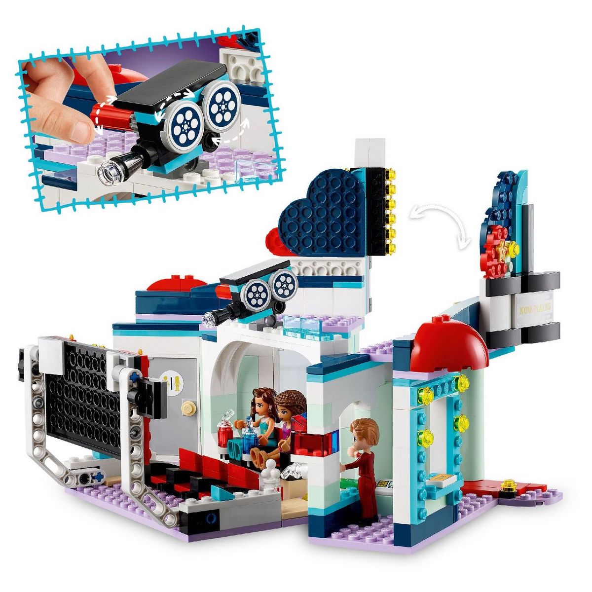 LEGO Friends 41448 Le Cinéma de Heartlake City, Jeu Créatif pour Fille et Garçon 7 Ans
