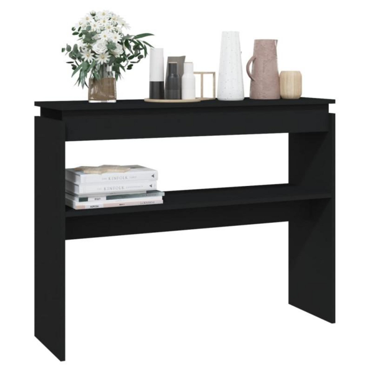 VIDAXL Table console noir 102x30x80 cm bois d ingénierie