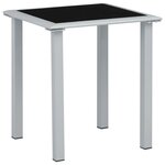 VIDAXL Table de jardin Noir et argente 41x41x45 cm Acier et verre