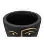 Voir la diapositive 2 : Paris Prix Vase Design Visage  Tribal  25cm Noir & Or