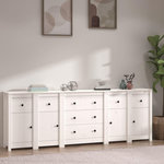 VIDAXL Buffet Blanc 230x35x80 cm Bois massif de pin