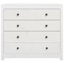 Voir la diapositive 4 : VIDAXL Armoire laterale Blanc 100x40x90 cm Bois de pin massif