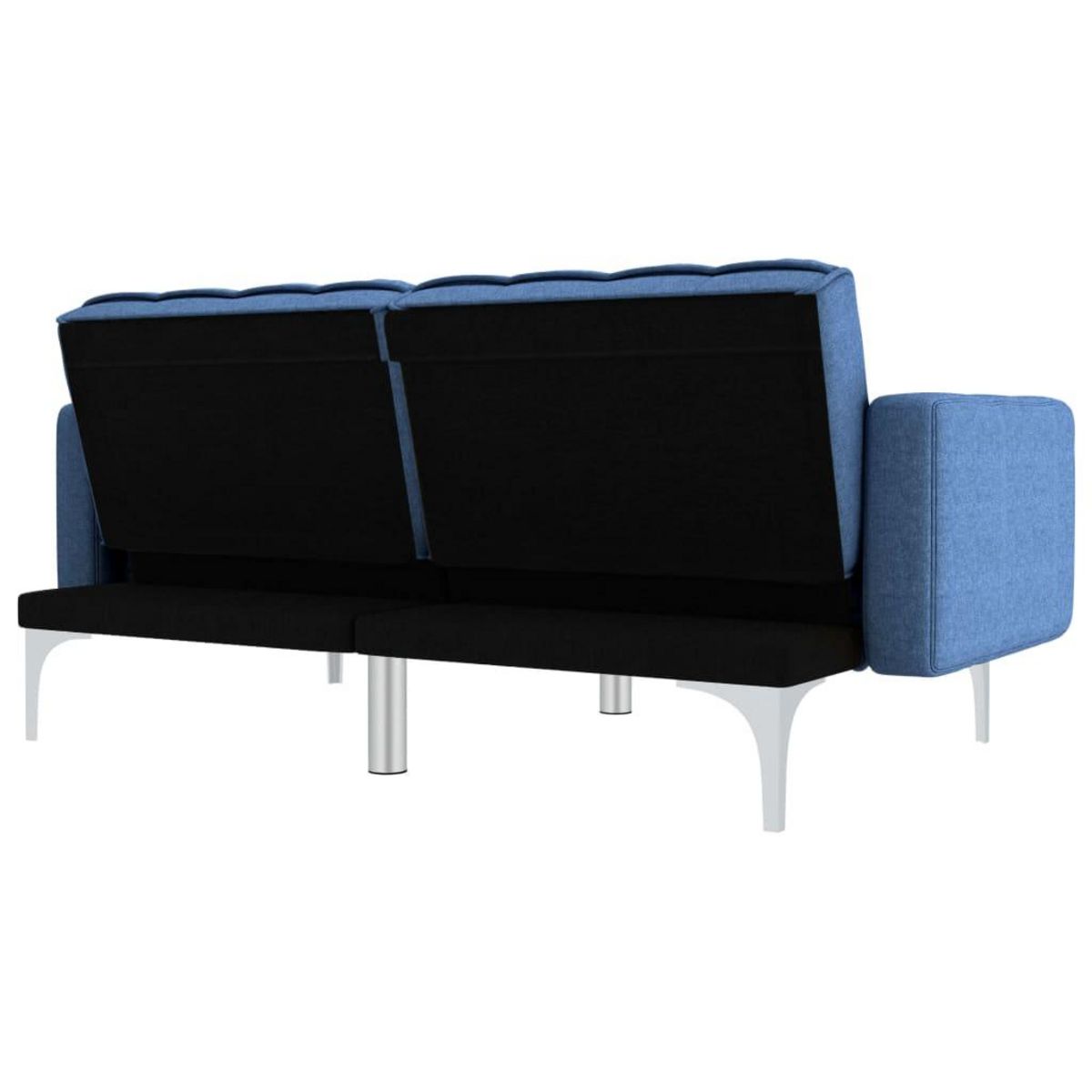 VIDAXL Canape-lit Bleu Tissu