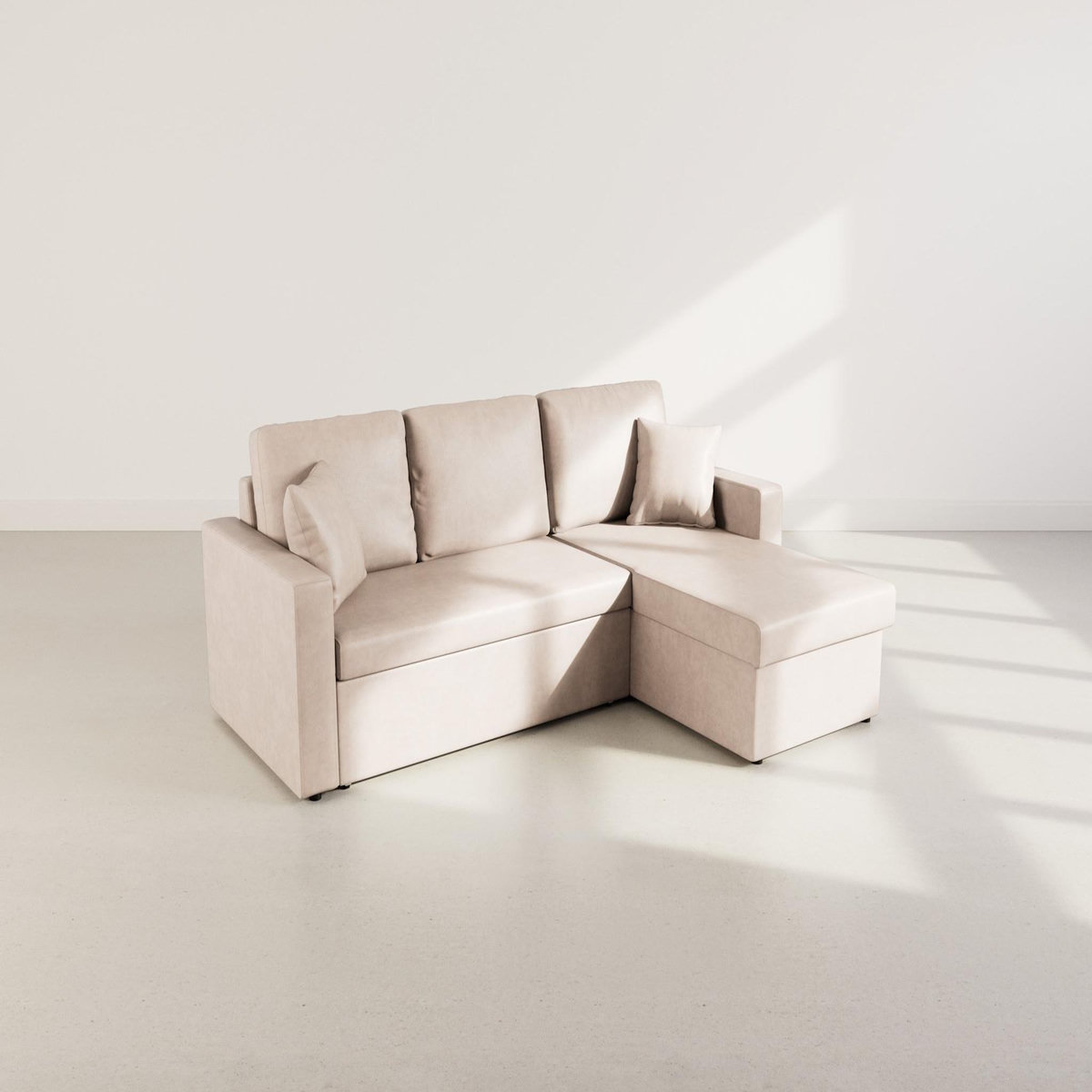 BEST MOBILIER Cyrus - canapé d'angle réversible 4 places - convertible avec coffre - en simili