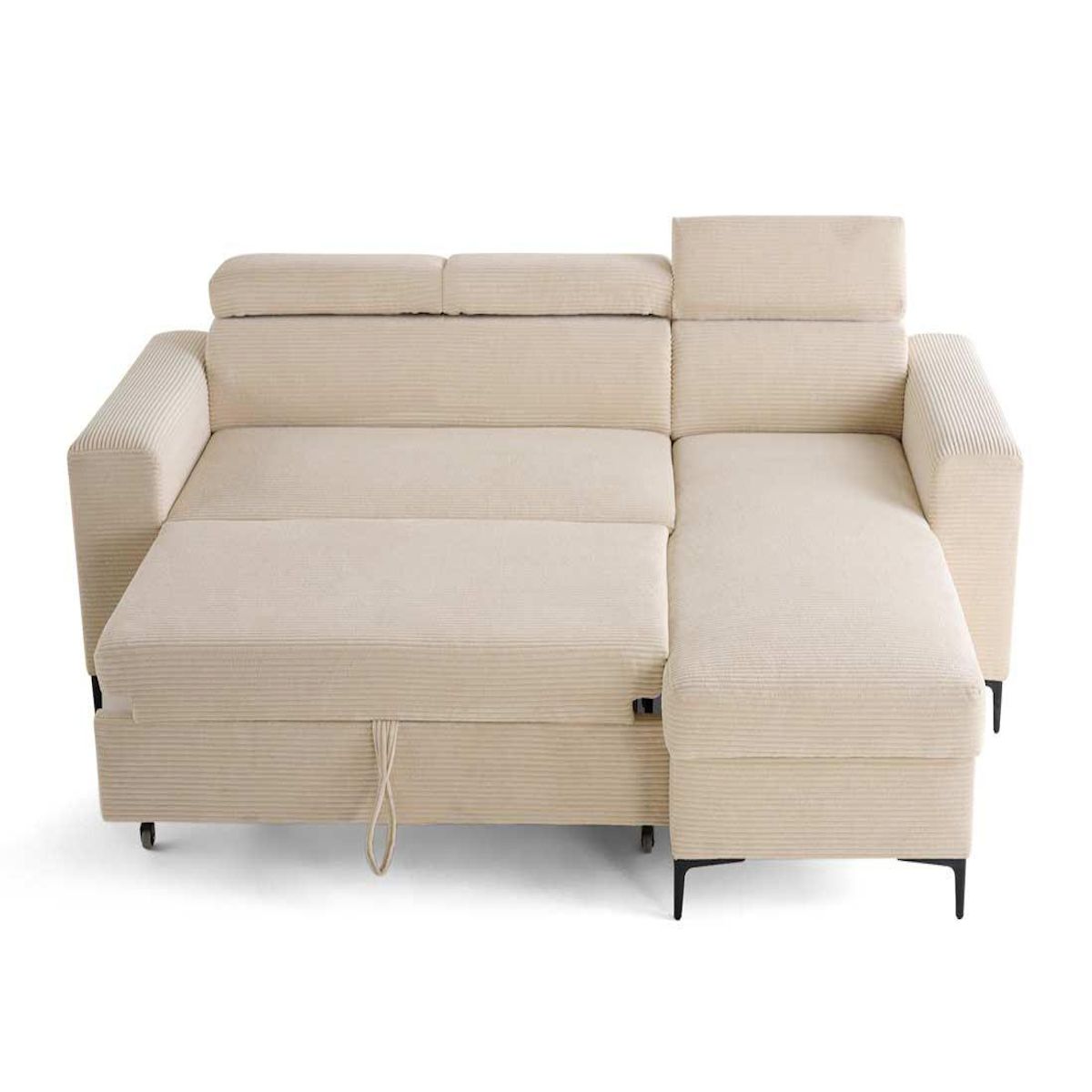 LISA DESIGN Ceylan - canapé d'angle réversible - convertible avec coffre et têtières - 4 places - en velours côtelé