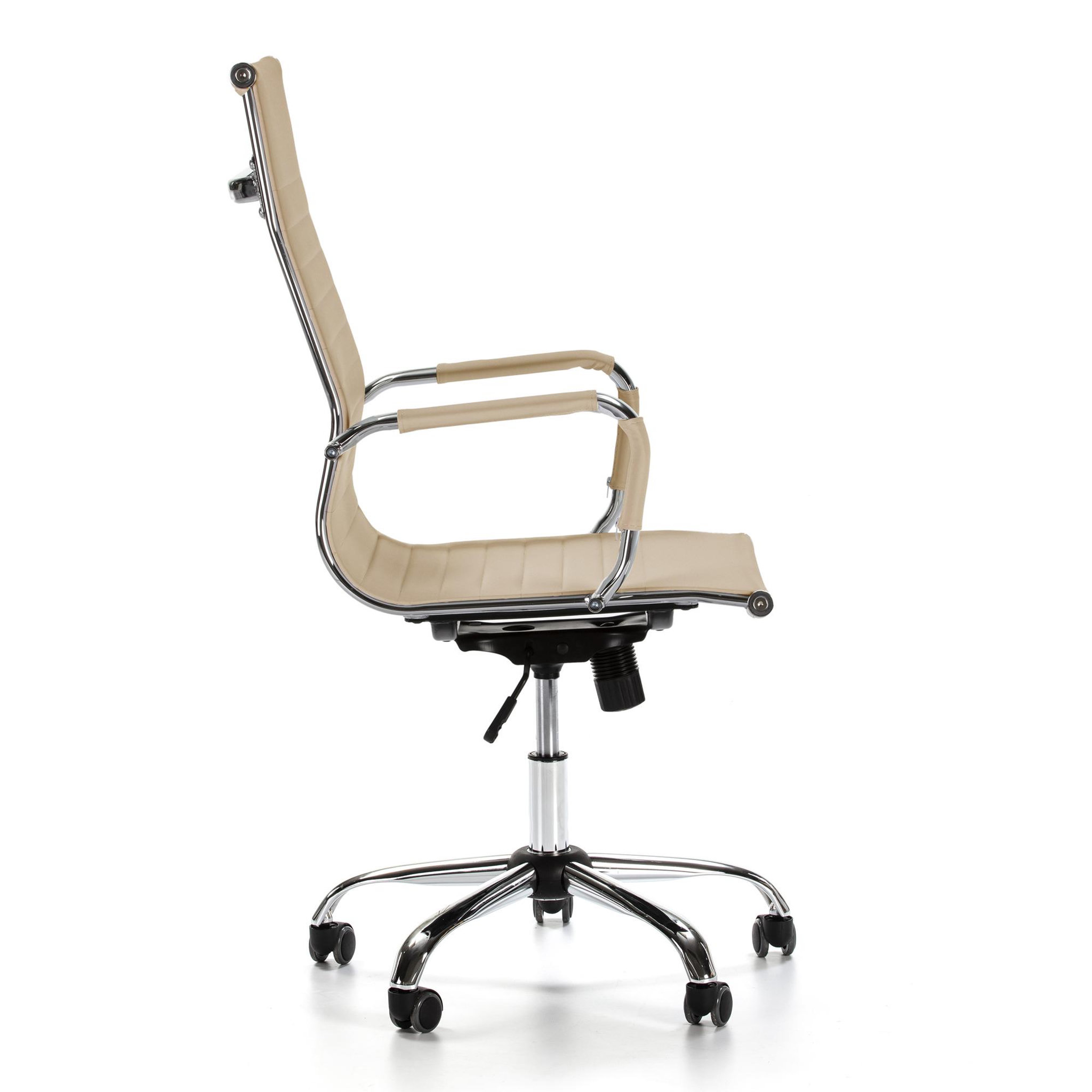 Voir la diapositive 3 : VS VENTA-STOCK Fauteuil de Bureau Londres inclinable Taupe, Cuir synthétique