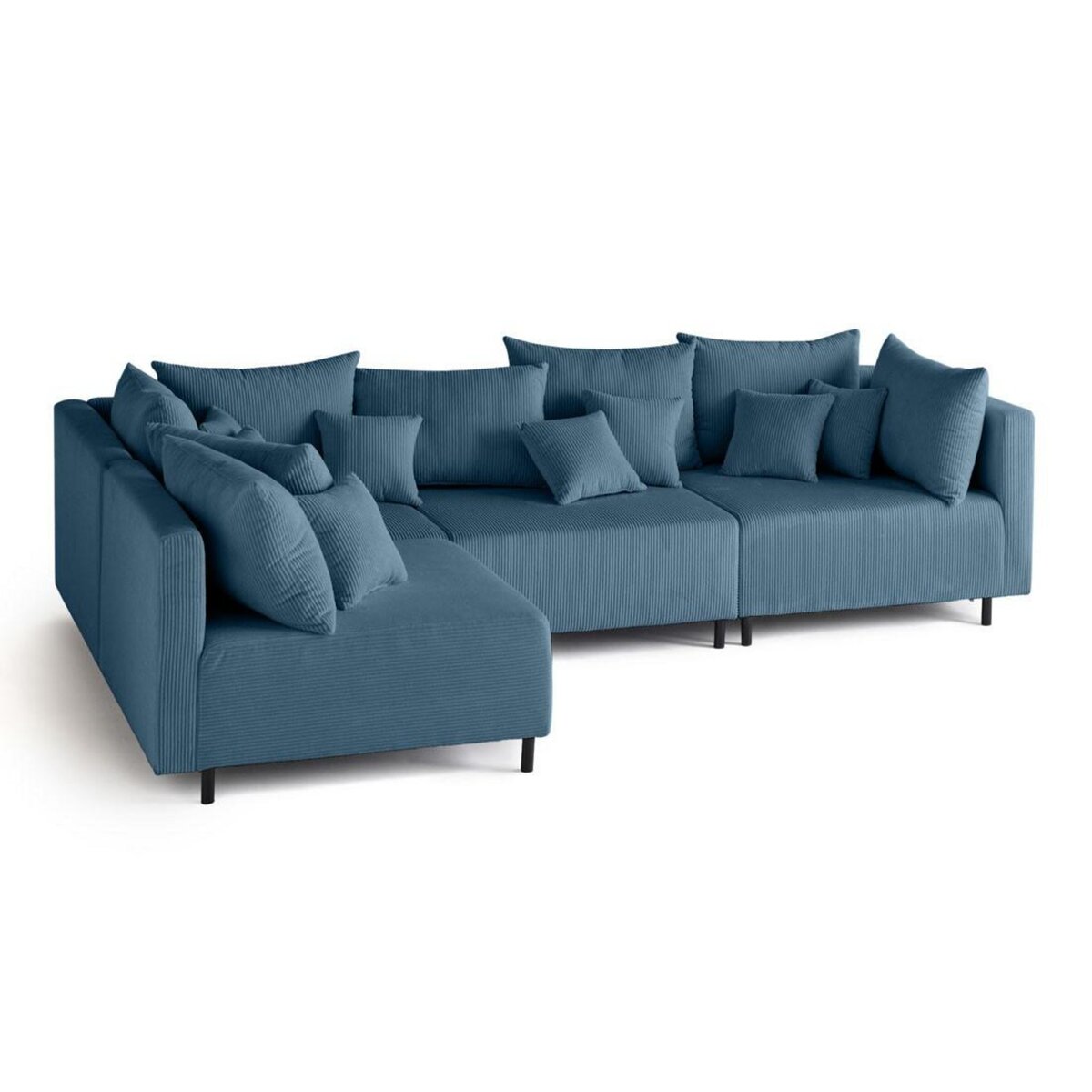 LISA DESIGN Edinburg - canapé modulable d'angle réversible 4 places - en velours côtelé