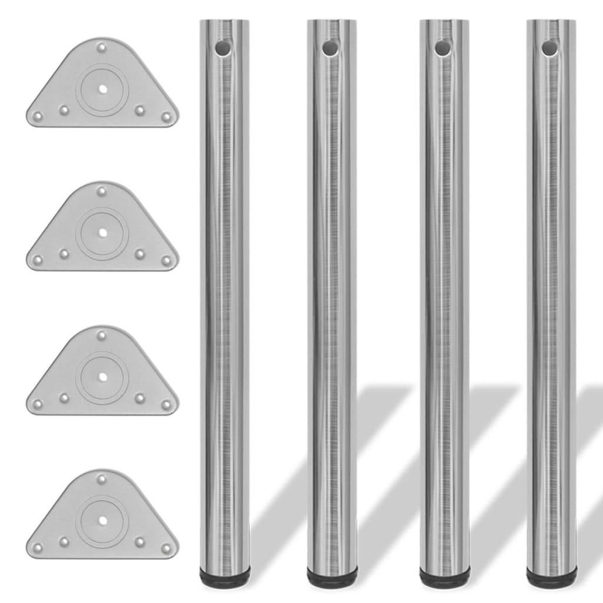 Voir la diapositive 1 : VIDAXL 4 pieds de table reglables en hauteur 710 mm Nickel brosse