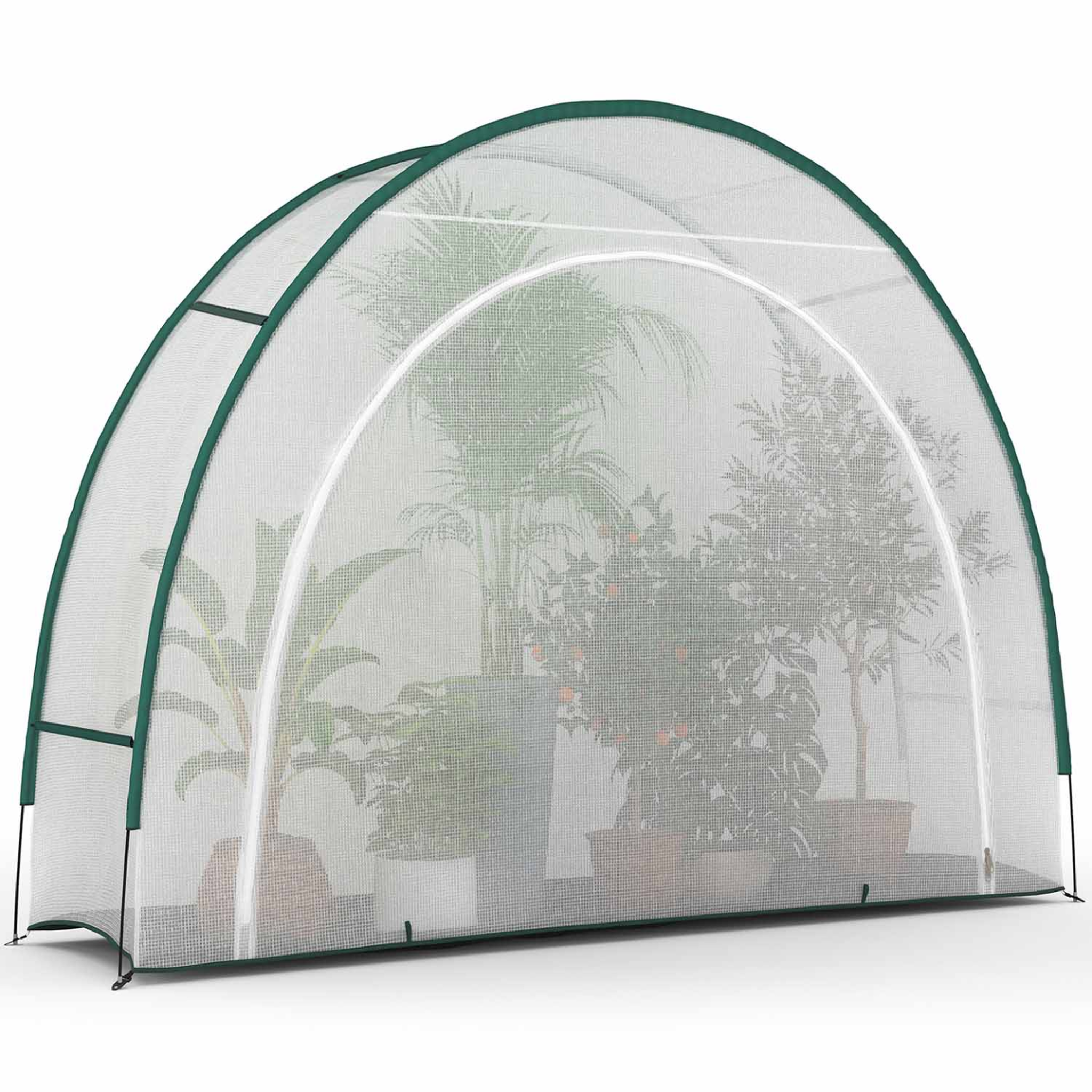 ID MARKET Serre d'hivernage demi lune 300 x 80 x 220 cm balcon et terrasse
