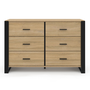 Voir la diapositive 3 : ID MARKET Commode 6 tiroirs ONYX 115 cm bois et noir