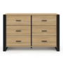 Voir la diapositive 3 : ID MARKET Commode 6 tiroirs ONYX 115 cm bois et noir