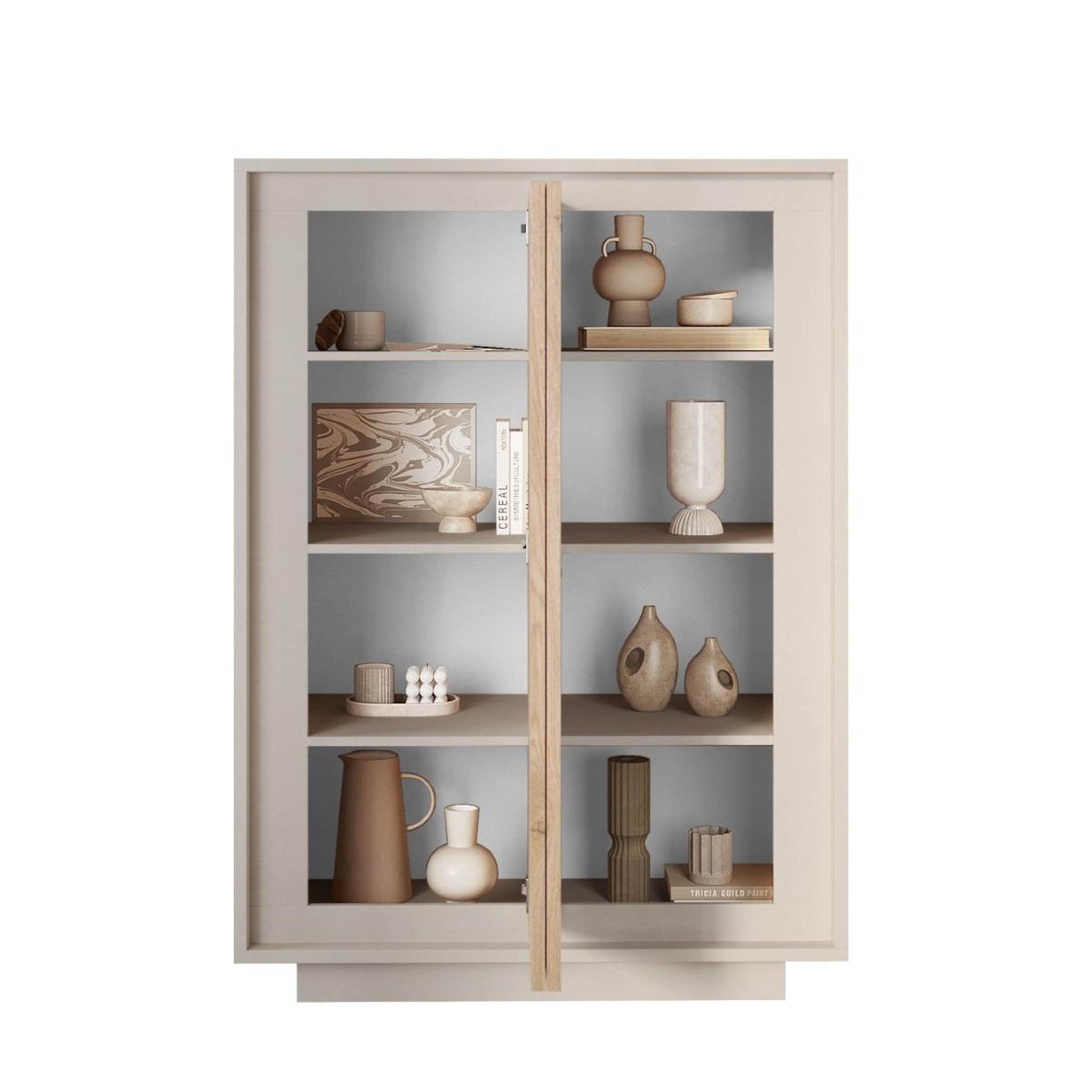 Voir la diapositive 3 : JLC KREATION Argentier-bar contemporain beige et chêne clair yori