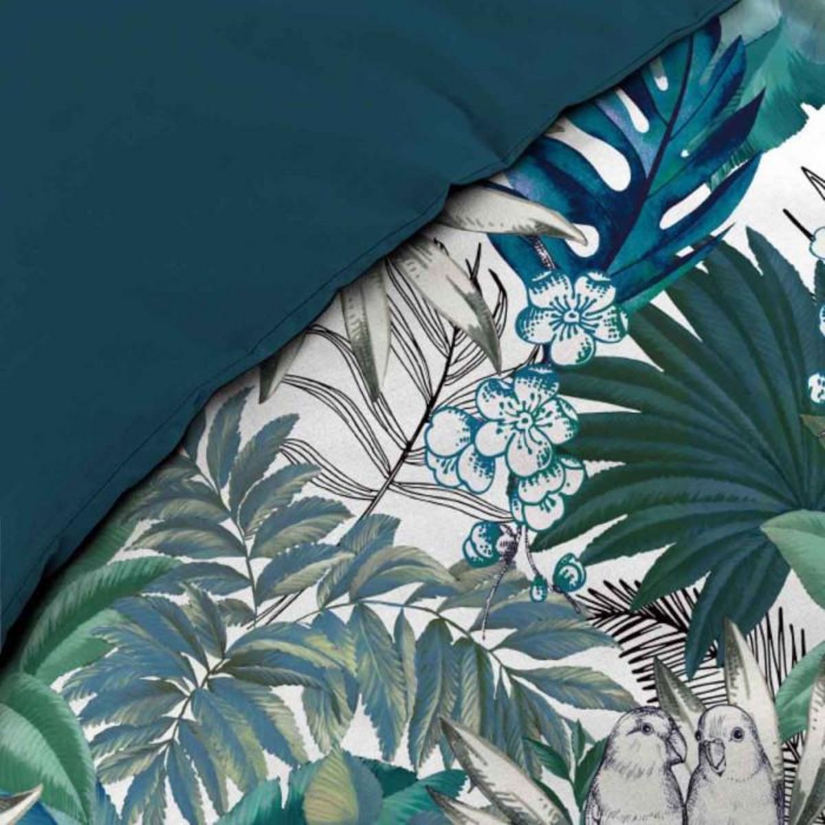 Paris Prix Parure de Lit 3 Pièces  Colibri  260x240cm Vert