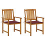 Voir la diapositive 1 : VIDAXL Chaises de jardin avec coussins lot de 2 Bois d'acacia massif