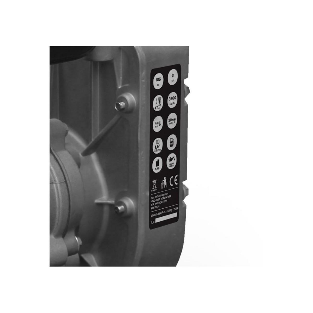 VITO Garden Motopompe thermique 105 Cm3 4T 3CV Innondations Kit complet + 2x10m de Tuyau 1.5  Ø43Cm VITO