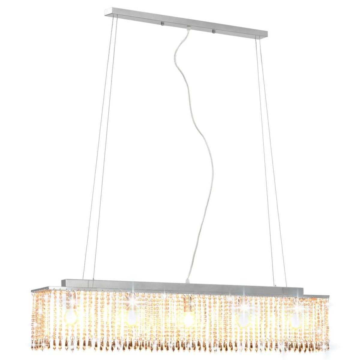 VIDAXL Plafonnier avec perles de cristal Argente 104 cm E14