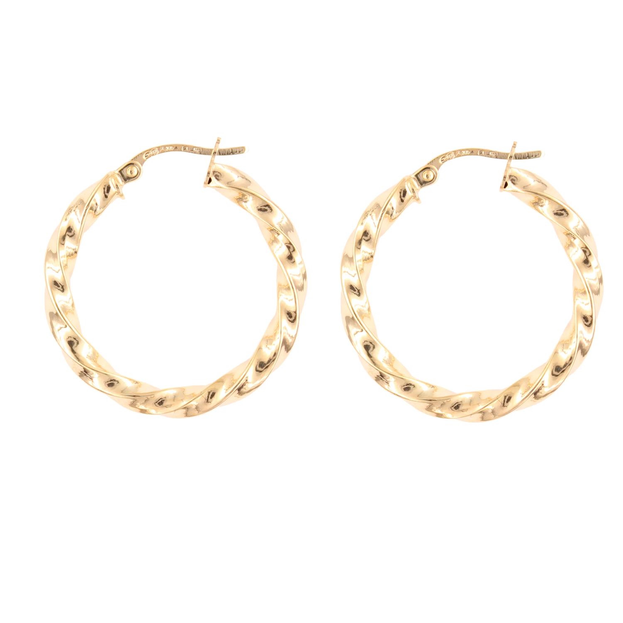 L'ATELIER D'AZUR Boucles d'Oreilles Créoles Torsadées - Or Jaune - Femme