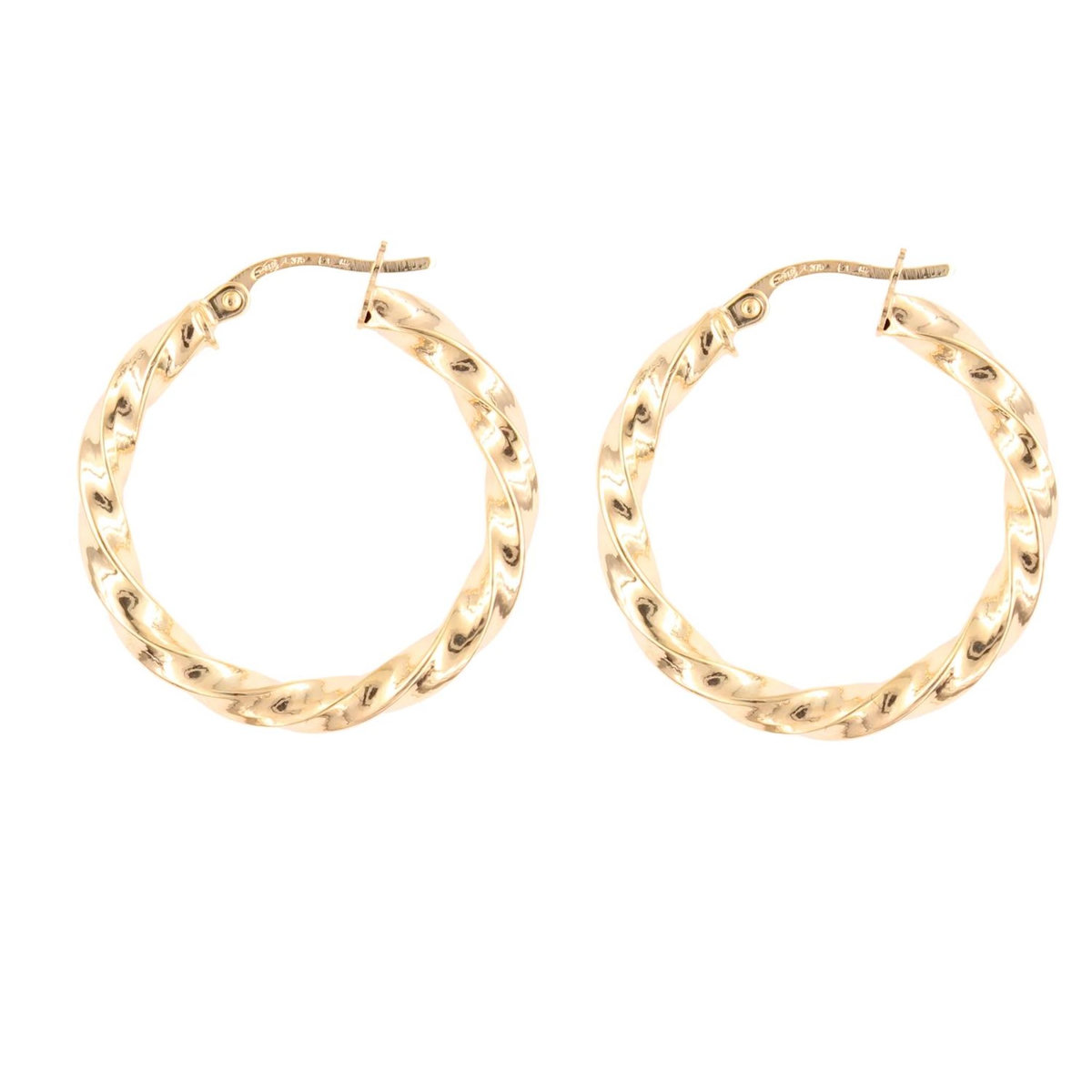 L'ATELIER D'AZUR Boucles d'Oreilles Créoles Torsadées - Or Jaune - Femme