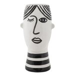 Paris Prix Vase Déco Visage en Porcelaine  Face  26cm Blanc & Noir