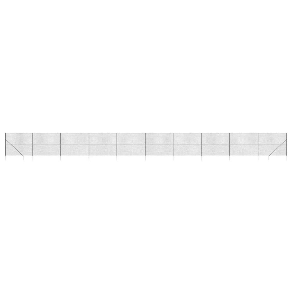 VIDAXL Cloture a mailles losangees avec ancrage anthracite 1,4x25 m