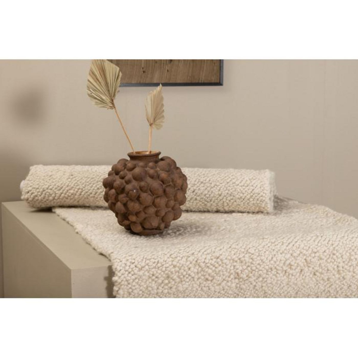 Paris Prix Tapis Déco en Laine  Betina  80x250cm Blanc