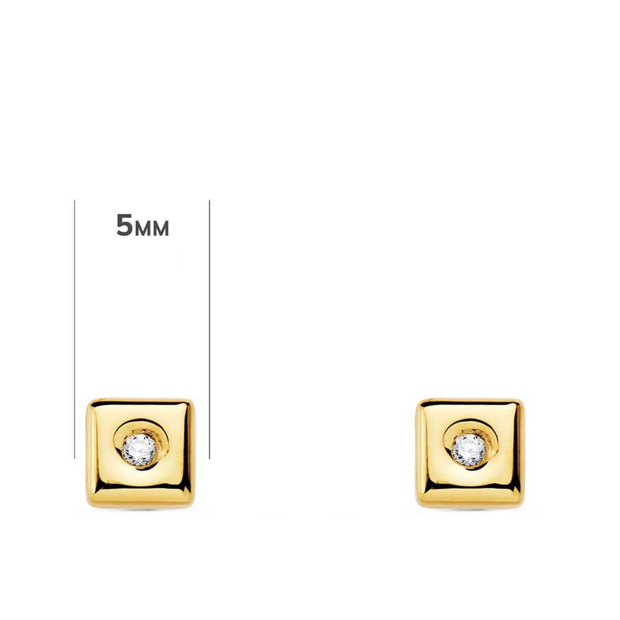 Voir la diapositive 2 : L'ATELIER D'AZUR Boucles d'Oreilles Solitaires Diamants de Synthèse 0.03 Carats - Or 18 Carats 750 Jaune