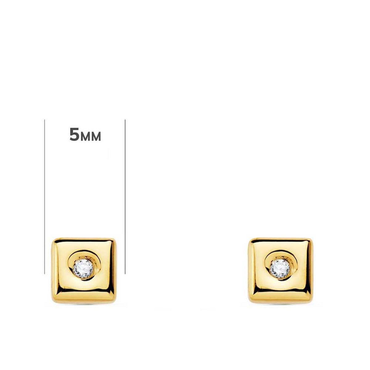 L'ATELIER D'AZUR Boucles d'Oreilles Solitaires Diamants de Synthèse 0.03 Carats - Or 18 Carats 750 Jaune