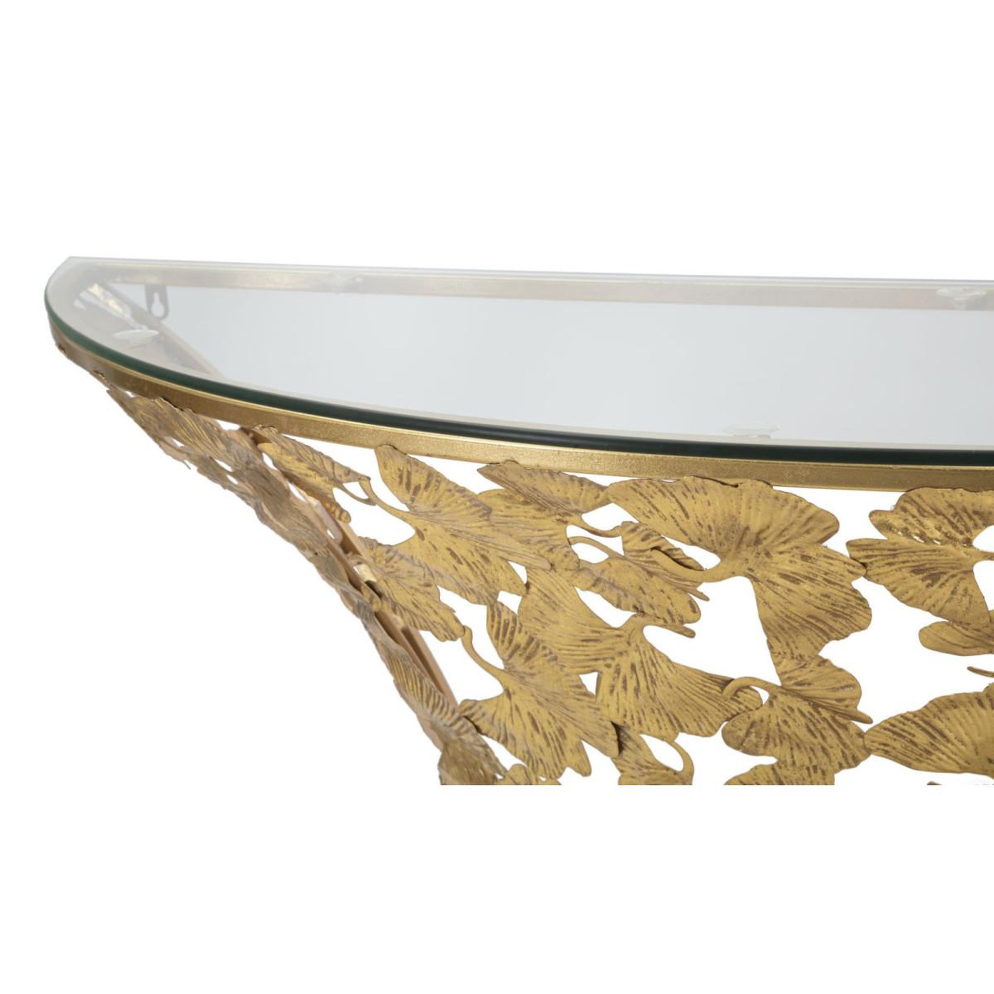 Voir la diapositive 2 : Paris Prix Console murale design  leaves  120cm or
