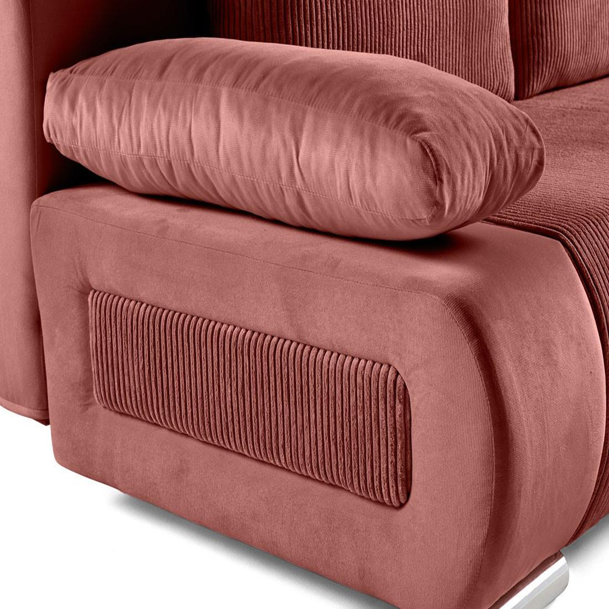 Voir la diapositive 5 : BEST MOBILIER Elio - canapé 3 places convertible - avec coffre - en velours et velours côtelé