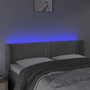 Voir la diapositive 4 : VIDAXL Tete de lit a LED Gris clair 147x16x78/88 cm Velours