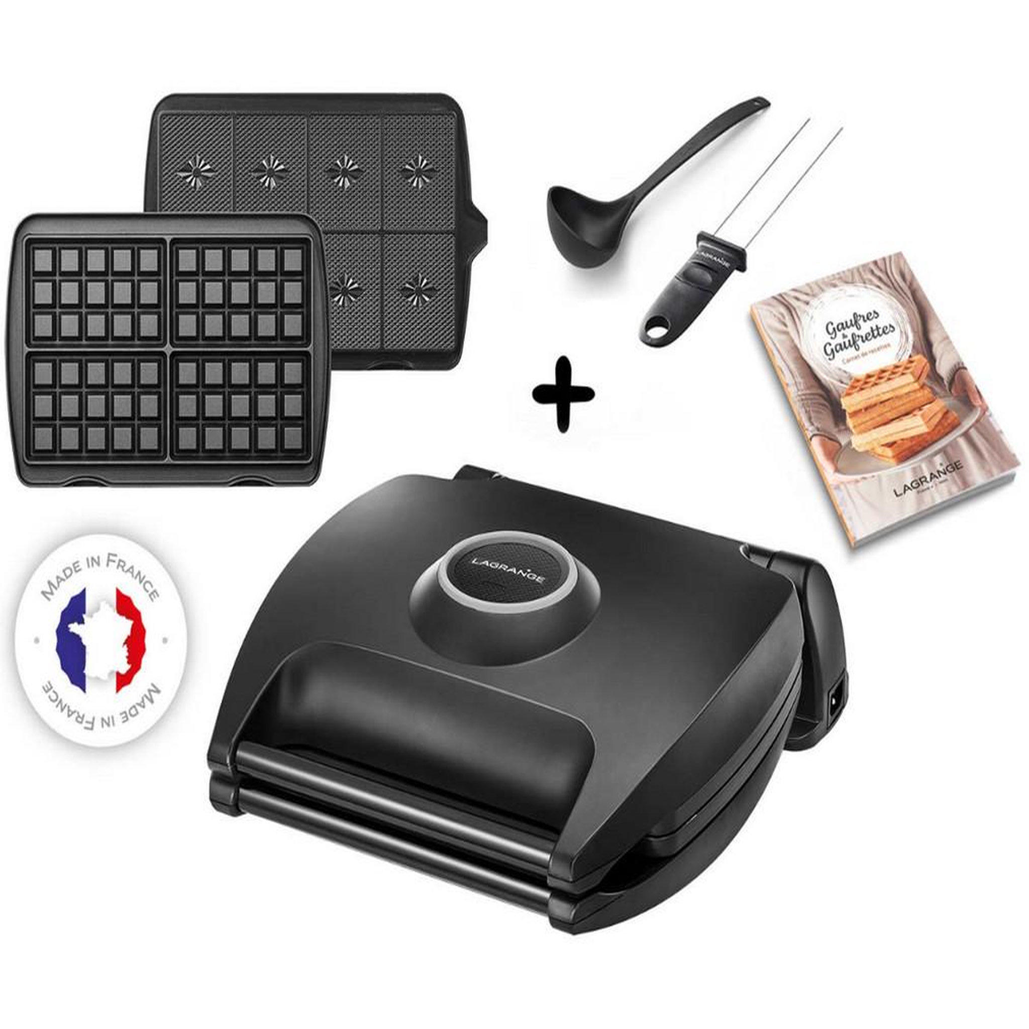 Voir la diapositive 2 : LAGRANGE Gaufrier 1700w noir - 089003