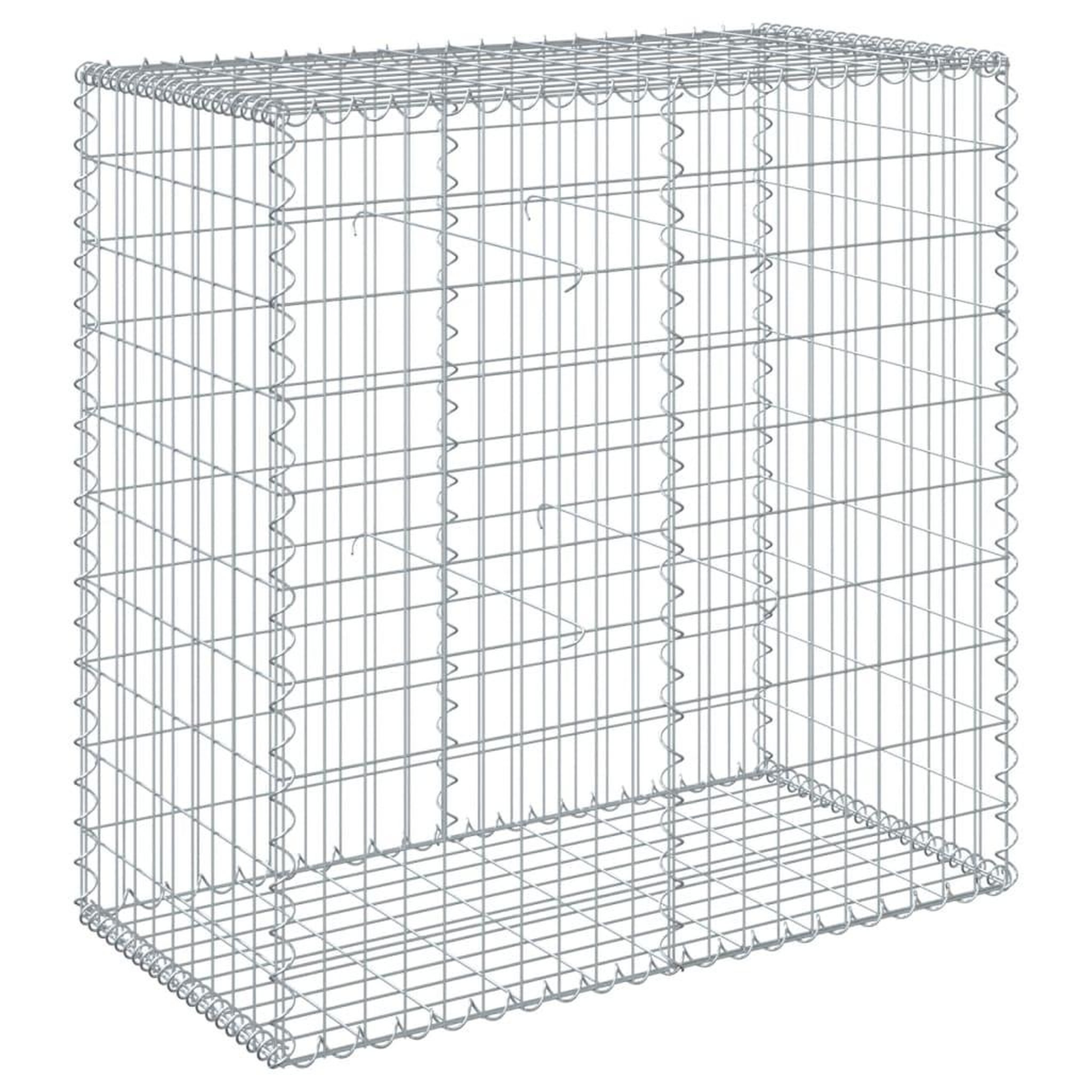 Voir la diapositive 5 : VIDAXL Panier gabion avec couvercle 100x50x100 cm fer galvanise