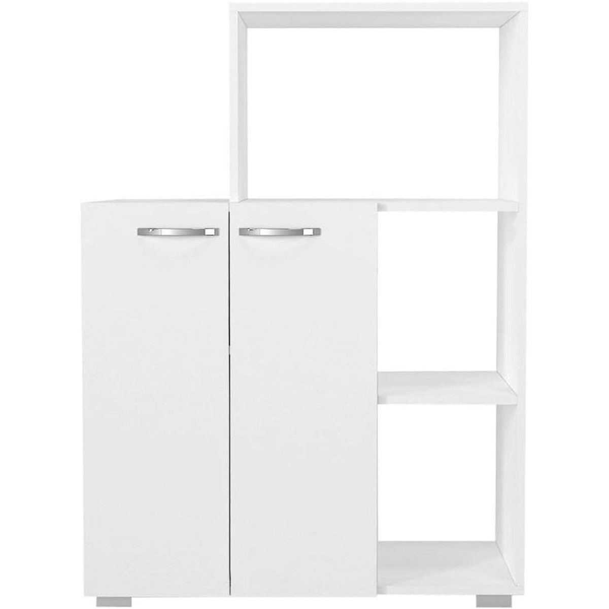 TOILINUX Meuble de rangement cuisine avec niche micro-ondes - Blanc