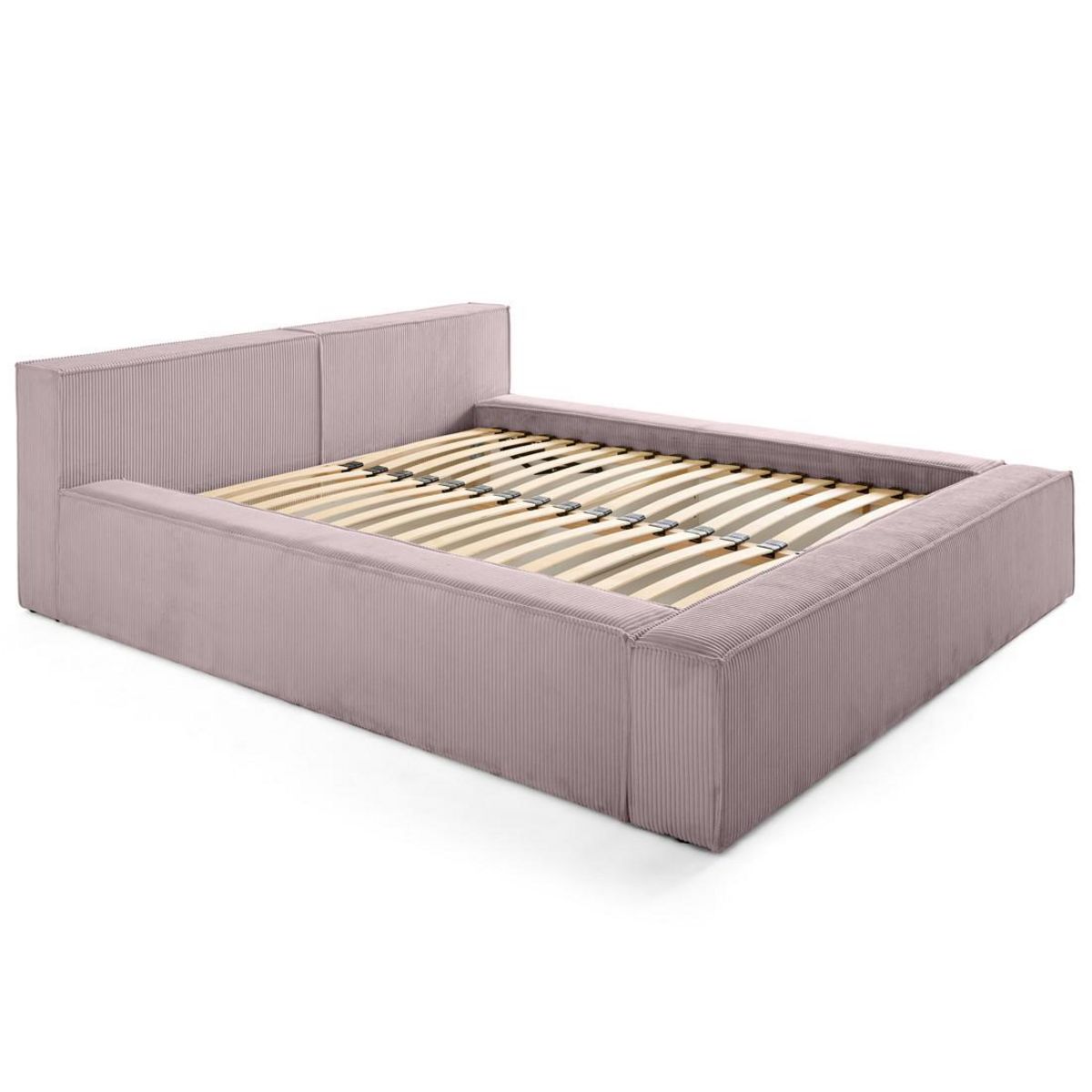 LISA DESIGN Stella - lit coffre - 140x190 cm - sommier inclus - en velours côtelé