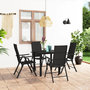Voir la diapositive 1 : VIDAXL Ensemble a manger de jardin 5 pcs noir