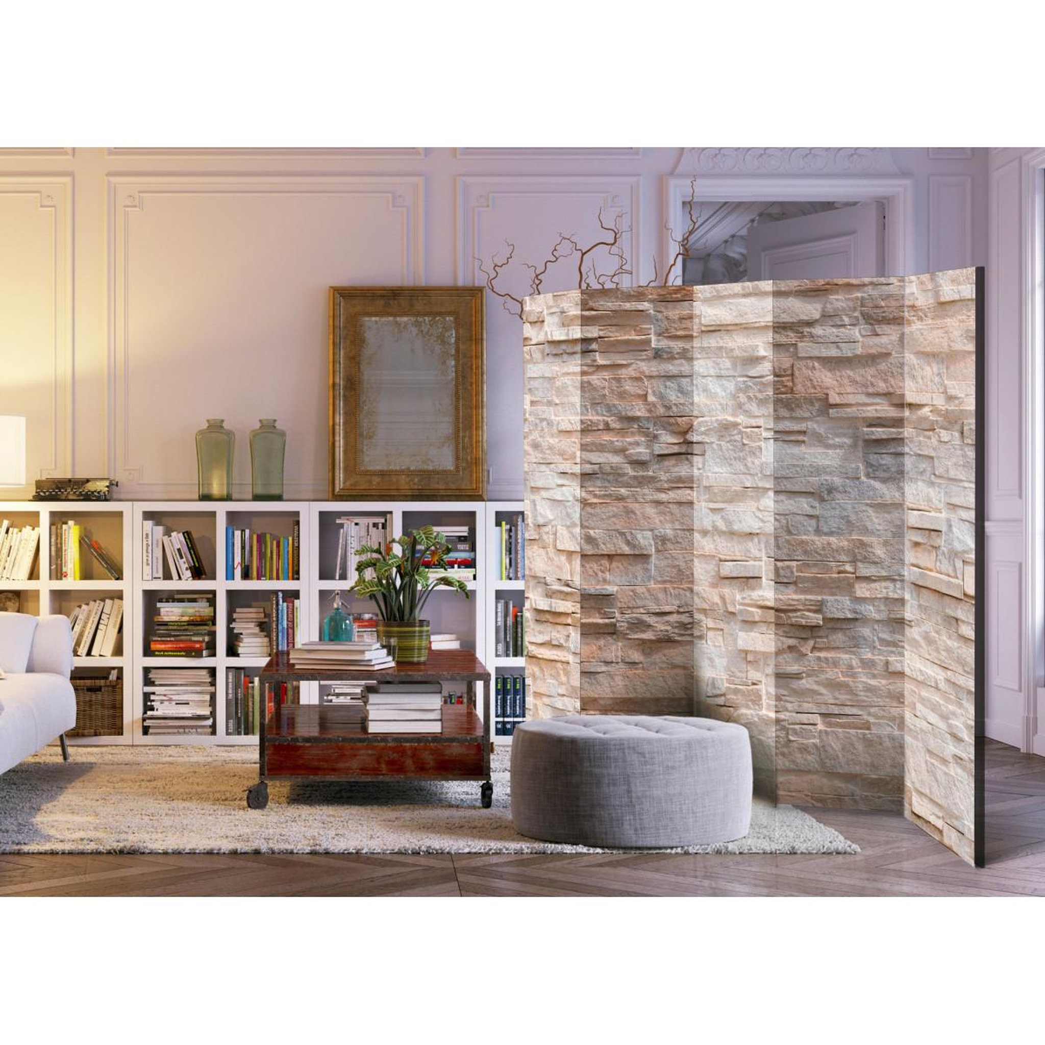 Voir la diapositive 2 : Paris Prix Paravent 5 volets  stony gracefulness  172x225cm