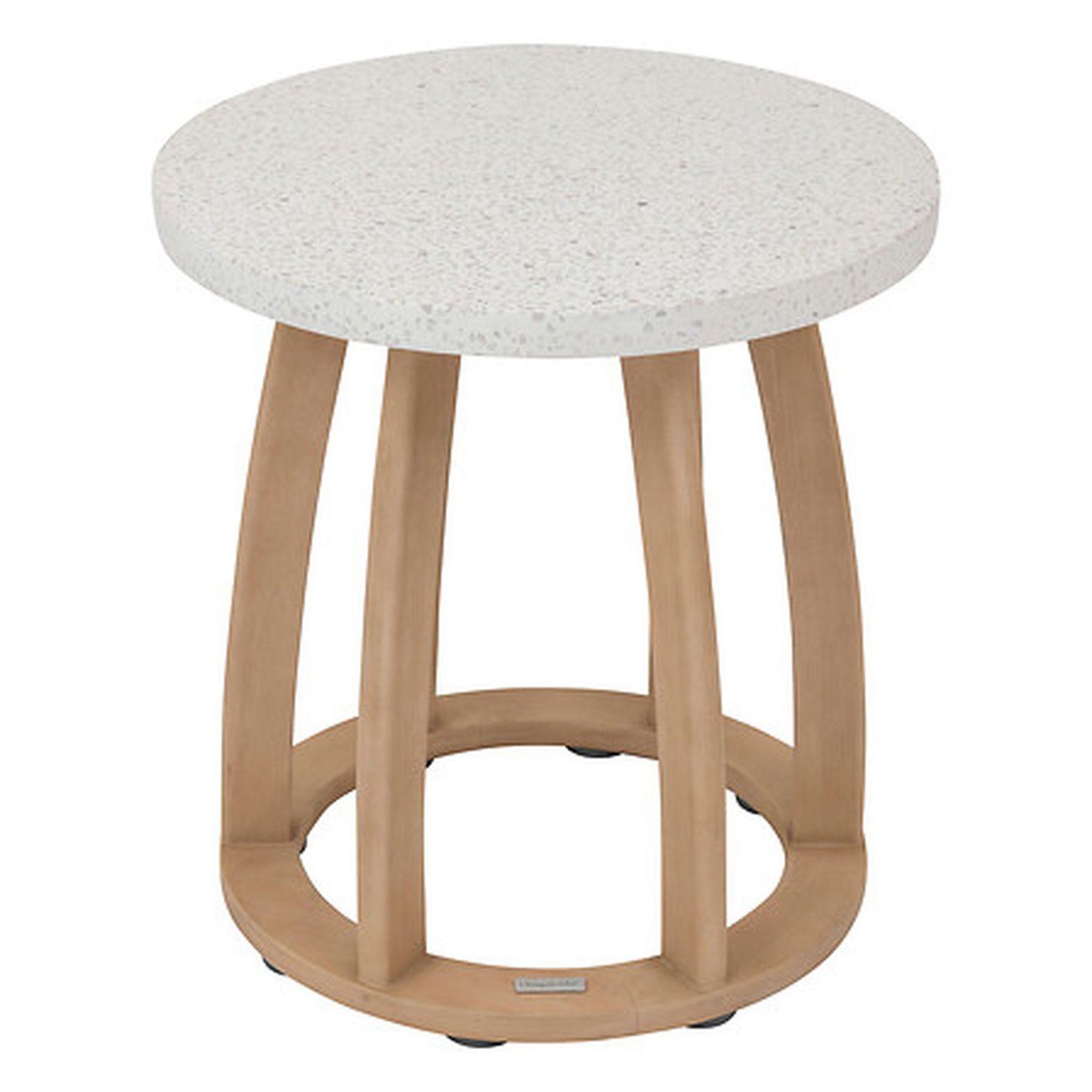 HESPERIDE Table de jardin d'appoint ronde en bois et béton lemindo - marron