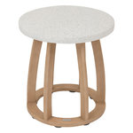 HESPERIDE Table de jardin d'appoint ronde en bois et béton LEMINDO - Marron