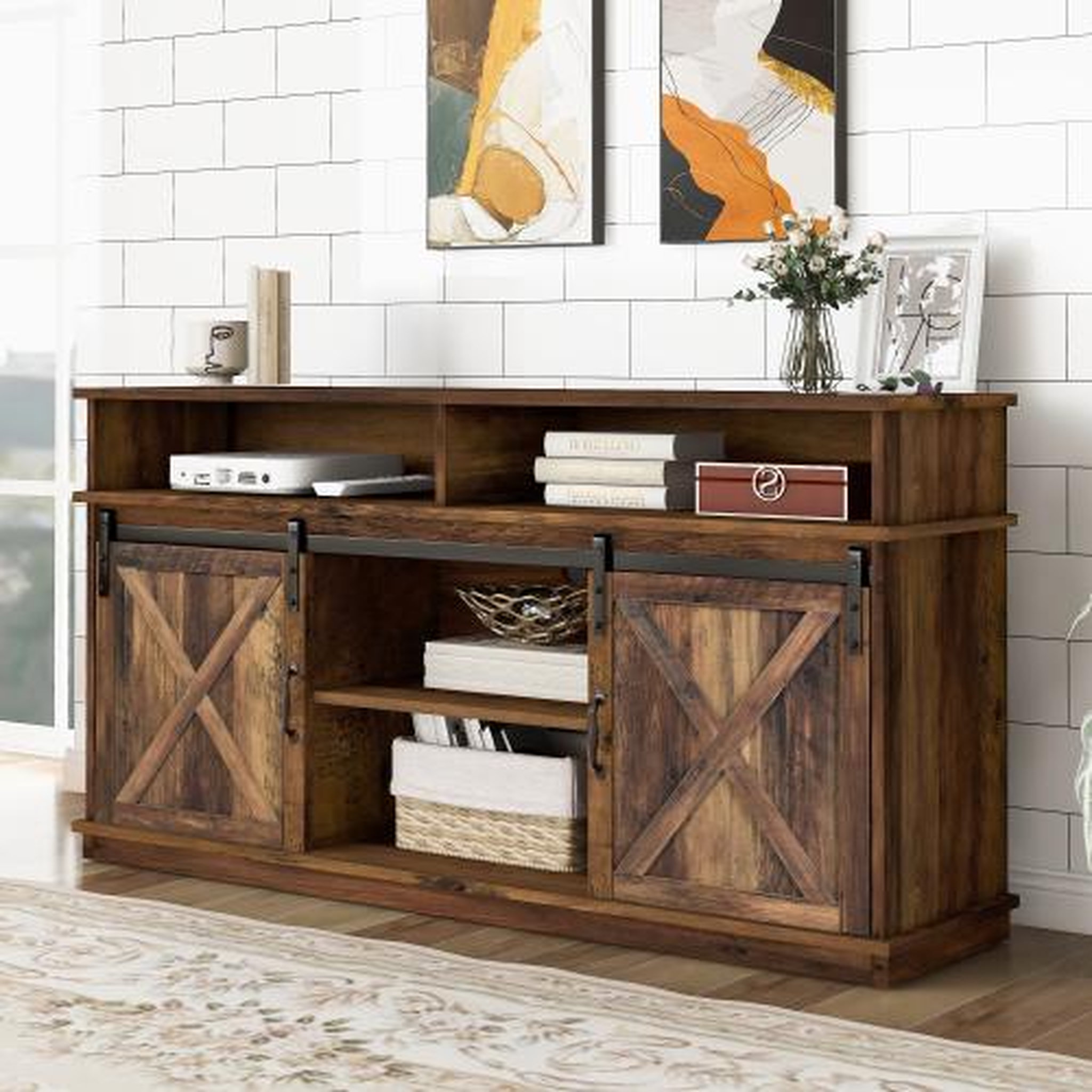 Voir la diapositive 5 : MERAX Meuble tv marron 148 cm panneau de particules