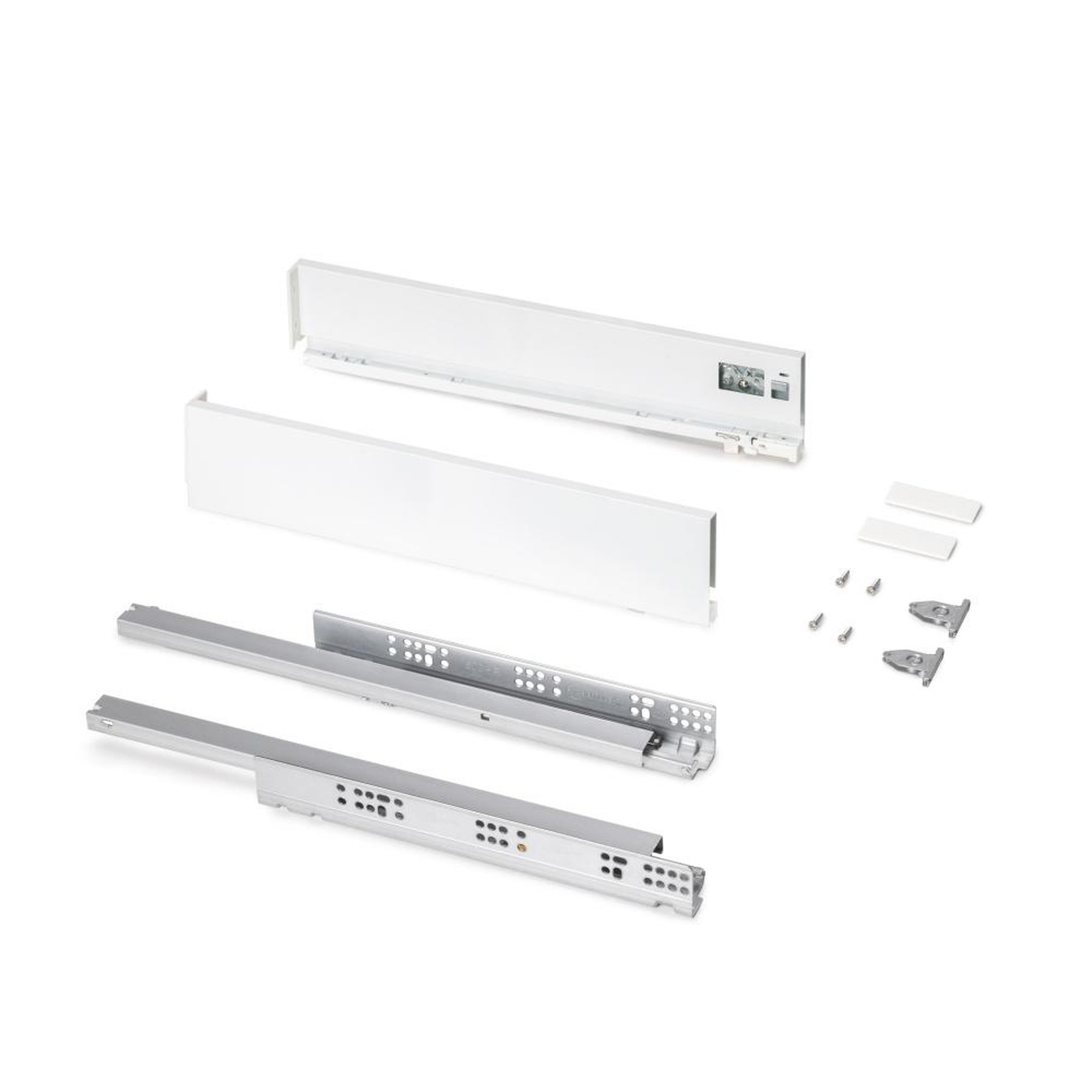 EMUCA SRL Tiroir extérieur Protone 30kg  -  coulisses à sortie totale et fermeture amortie -  hauteur 93mm -  profondeur 500mm -  Acier -  Peint en blanc