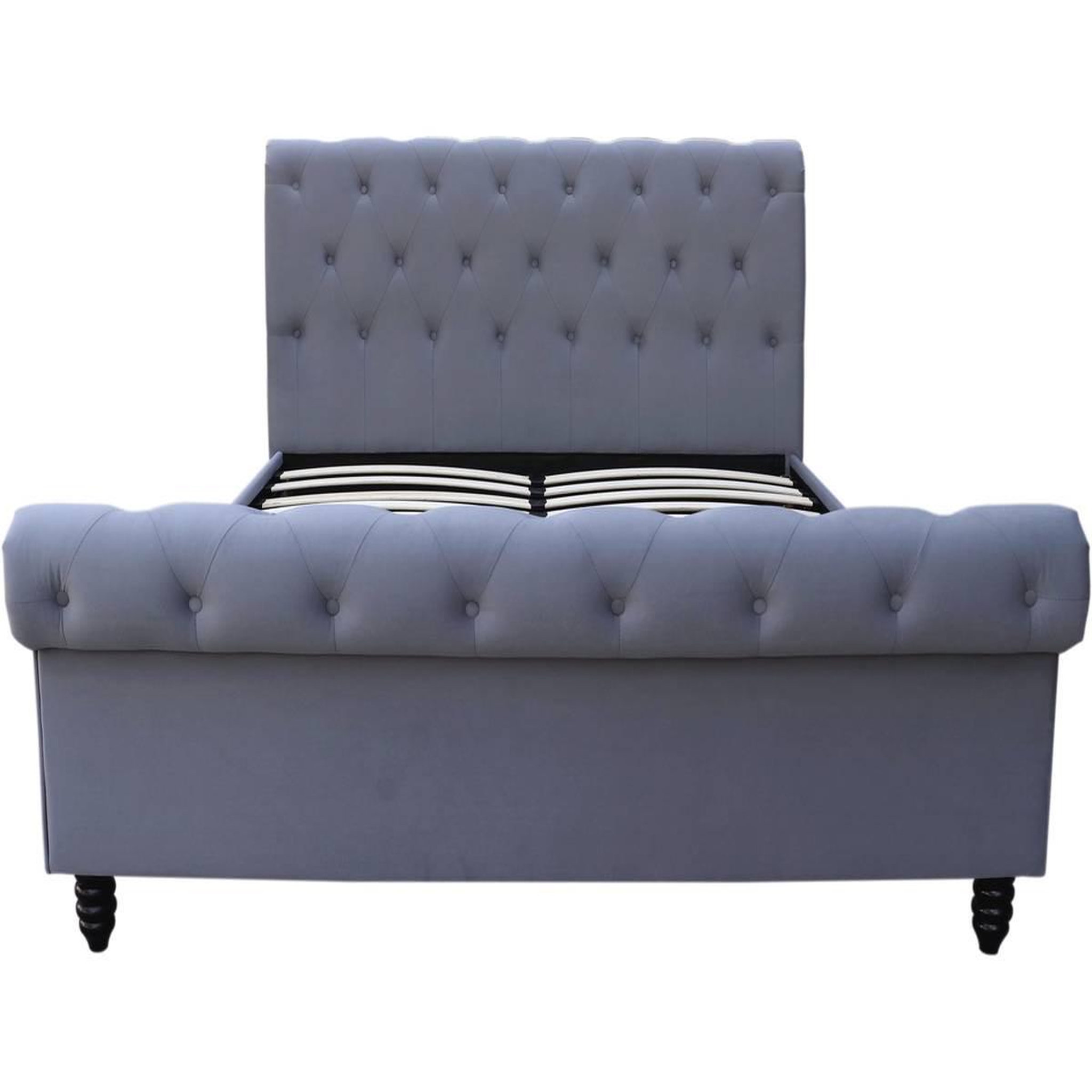 Voir la diapositive 2 : Habitat et Jardin Lit velours  godefroy  - 140 x 190 cm - gris