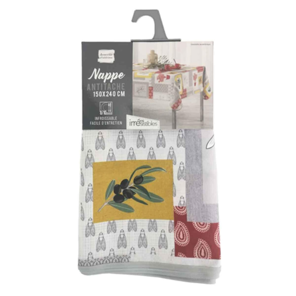 Paris Prix Nappe Antitache  Graziella  150x240cm Jaune & Brique
